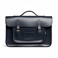 Zatchels Classic Satchel Navy Handle 14.5-inch